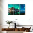 thumbnail image 3 of Elephant Stock Majestic Northern Lights Wall Art - Horizontal Multi Panel Canvas - Living Room Wall Decor - Nature Multi Panel - Teal And Green Decor - 33" x 20", 3 of 8