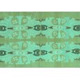 thumbnail image 1 of Ahgly Company Machine Washable Indoor Rectangle Abstract Turquoise Blue Modern Area Rugs, 7' x 9', 1 of 4