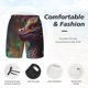 thumbnail image 3 of Balery Rainbow Scales Fantasy Dragon Bañador para hombre, shorts de playa de secado rápido con entrepierna y forro de compresión-3X-Large, 3 of 6