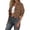 Brown, variant on Casual Lapel Collar Short Jacket for Women, Button Front Drawstring Waist, Comfort Everyday Outerwear, 1 Piece, XS-3XL, Plus Size Friendly