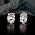 thumbnail image 3 of AEXTO Oval Cut Cubic Zirconia Solitaire Stud Earrings for Women, Silver Plated Earrings for Her, Classic Simulated Earrings Jewelry, 3 of 11