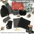 thumbnail image 6 of KOITHOT 8 Pcs Winter Beanie Hat Neck Warmer Ear Muffs Gloves Set with Gift Box for Women Black and Dark Gray, 6 of 7