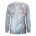 thumbnail image 5 of miqiqism Women Floral Printed Sweatshirt Juniors Slim Fit Pullover Hoodless Blouses Teen Girls Long Sleeves Crewneck Sweatshirts Loose Fit Tunic Blouses,Light Blue,Small, 5 of 5