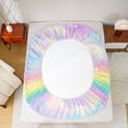 thumbnail image 5 of jejeloiu Multicolor Gradient Rainbow Full Size Sheets,Galaxy Sky Clouds Bed Sheets For Kids 4-Piece, 5 of 7