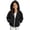 Black, variant on Girls Fleece Hooded Jacket Loose Fit Long Sleeve Coats With Pocket Teen Warm Winter Outerwear Clothes 5-15 Years