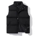 thumbnail image 2 of Timoontee Men's Puffer Vest Casual Comfy High Neck Waistcoats Sleeveless Jacket Vest Color Block Zip Up Quilted Vest Winter Warm Padded Vest Coat Black XXL, 2 of 8