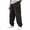 Black, variant on Baggy Relaxed Fit Mens Pants - Wide Leg Corduroy Casual Trousers, Elastic Drawstring Waist Pull-on Pants with Embroidered Patches, Ventilated Streetwear for Casual Occasions L Green