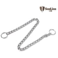 thumbnail image 2 of Collar de perro Collar de estrangulamiento ajustable Cadena de metal de acero sólido para perros pequeños, medianos y grandes (Plata, L-3,5 mm × 60 cm), 2 of 5