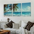 thumbnail image 2 of Large Wall Art Ocean Waves Canvas Pictures Coconut Trees Sands Beach Seascape Landscape Modern Summer Sea Nature Canvas Artwork Contemporary Wall Art for Living Room Bedroom Home Wall Decor 12x16x3pcs, 2 of 6