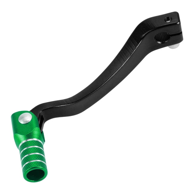 Palanca de cambio de motocicleta plegable Unique Bargains para Kayo T6, aleación de aluminio, palanca de cambio negra con cabeza verde y anillo de tono plateado