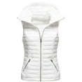 thumbnail image 1 of Niuer Ladies Open Front Hooded Coat Women Lightweight Puffer Vest With Pockets Holiday Cardigan Casual Outwear White M, 1 of 2