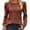 Brown, variant on Timegard Tops for Women Ribbed Puff Long Sleeve Comfy Blouse Shirts Dressy Casual Tunic Tops Fall Travel
