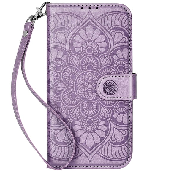 Ateeky Wallet Case for iPhone 13,[RFID Blocking] 3 Card Holder Stand with Credit Card Slot PU Leather Magnetic Protective Flip Cover for iPhone 13(Purple)