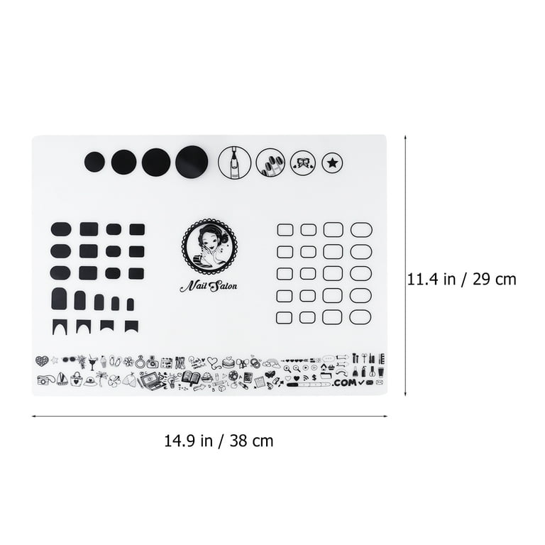 Nails Silicone Mat Nail Art Stamping Mats Manicure Mat Nail Polish Coloring  Practice Pad Nail Sticker Guide Printing Table Cover (Pattern A)