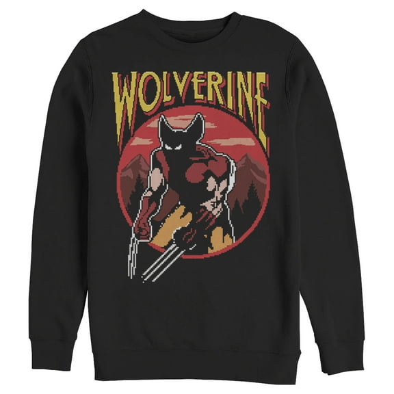 Men's Marvel X-Men Pixel Wolverine Sweatshirt Black X Large