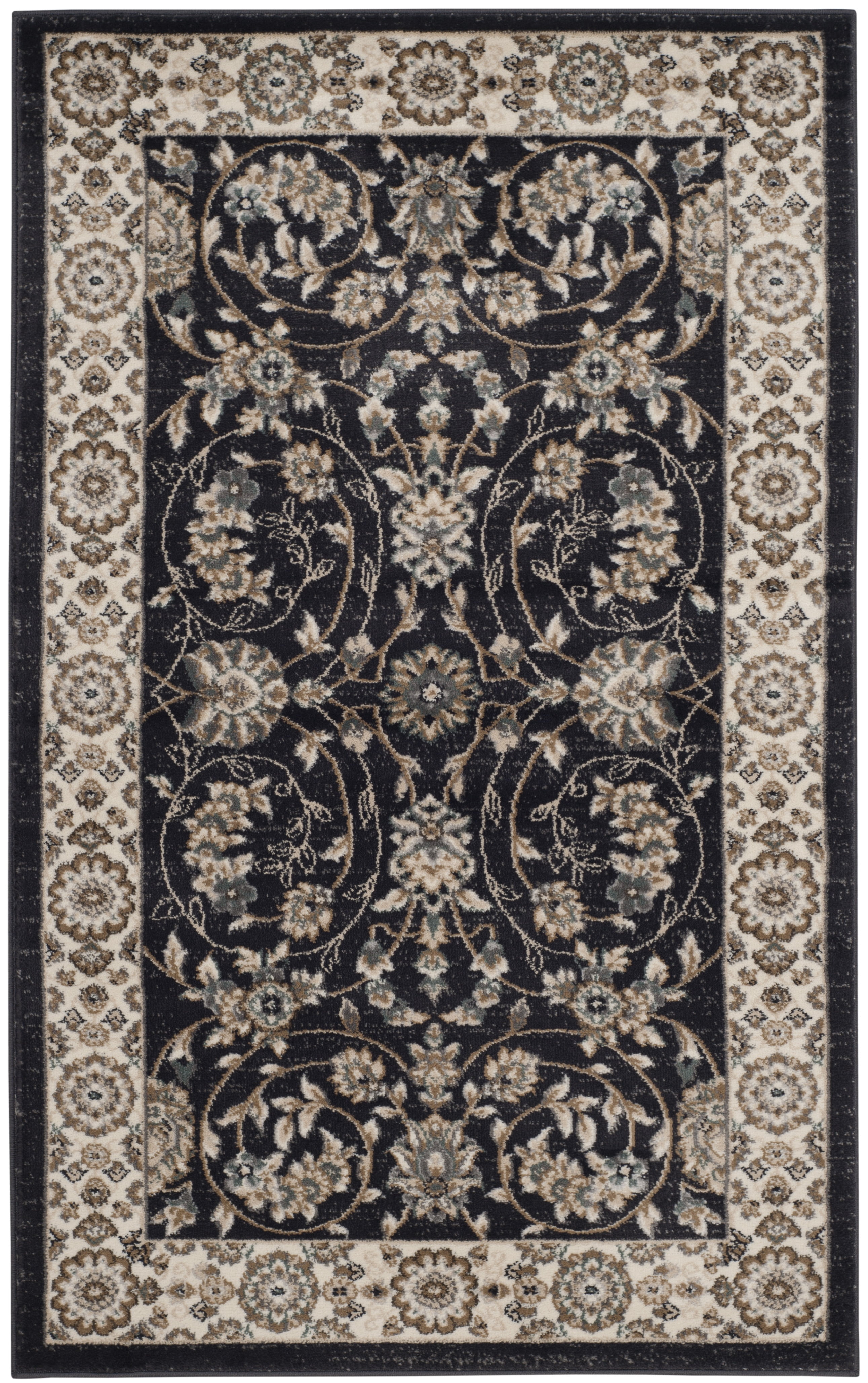 Safavieh Lyndhurst Janel Floral Area Rug, Anthracite/Cream, 2' x 3'