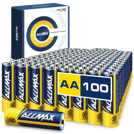 Allmax AA Maximum Power Alkaline Batteries (100 Count) - Ultra Long-Lasting Double A Battery, 10-Year Shelf Life, Leak-Proof, Safe for Environment - Powered by EnergyCircle Technology (1.5 Volt)