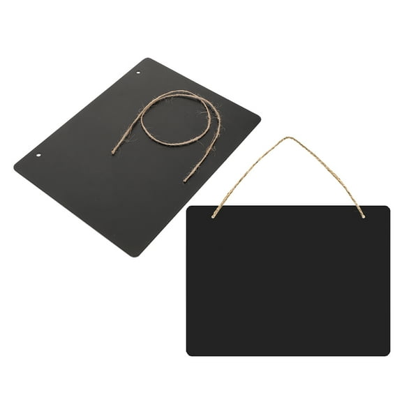 GOOHOCHY Wooden Hanging Chalkboard Signs Double Sided Memo Message Sign Vintage Erasable Message Board Hanging Tags With String For Wedding Kitchen Home Party Favor 23x17cm