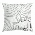 thumbnail image 1 of Jiu Jitsu Throw Pillow Cushion Cover, Monochrome Style Female Punch Graphic with Grunge Effect Mma Sports, Decorative Square Accent Pillow Case, 20 X 20 Inches, Charcoal Grey and White, by Ambesonne, 1 of 2