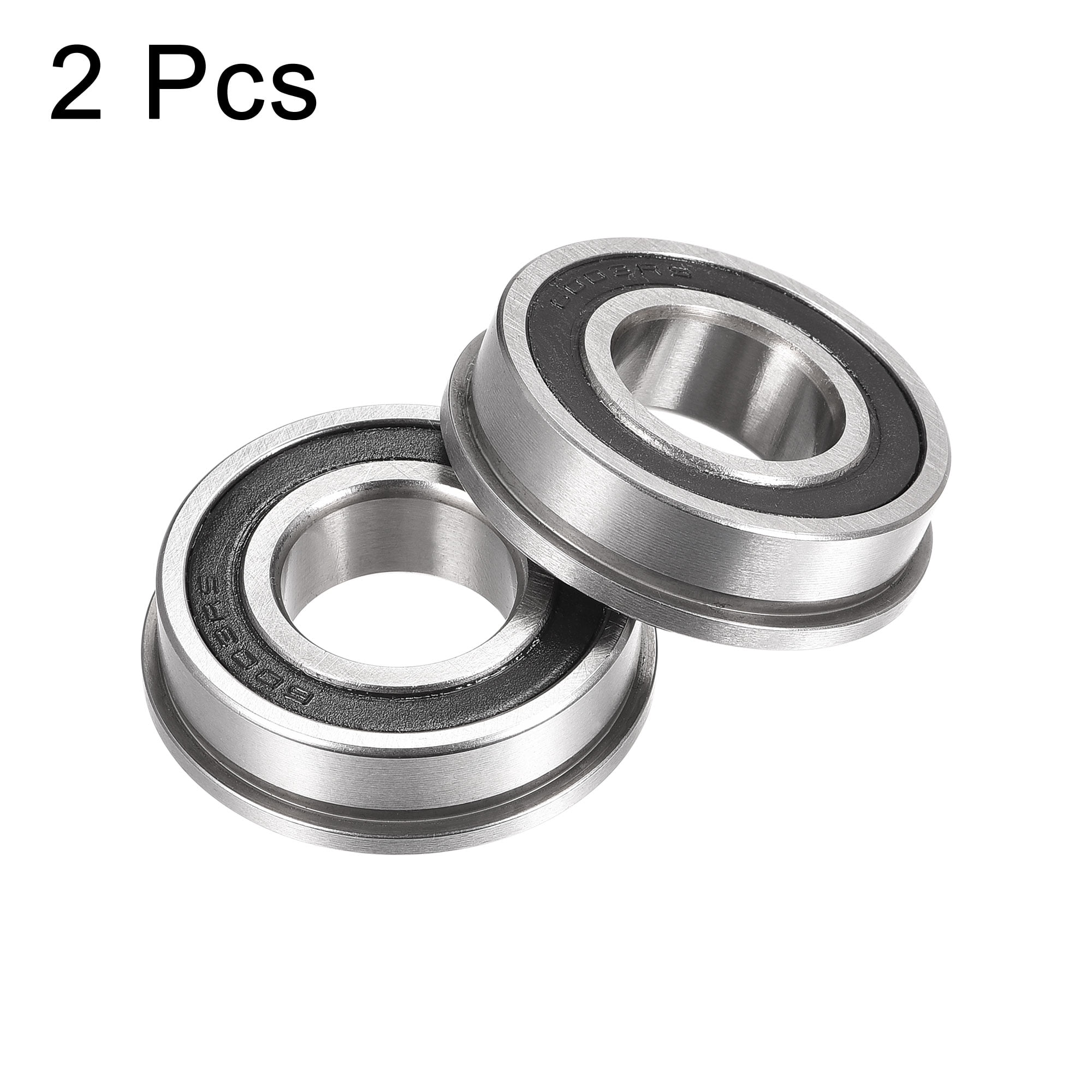 Unique Bargains Flanged Ball Bearing Double Sealed Chrome Steel Silver 17x35x10mm