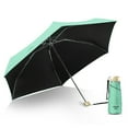 thumbnail image 1 of Sombrilla superligera, mini, plegable, con protección UV, resistente al viento, portátil, de doble uso, color verde aguacate, 1 of 13