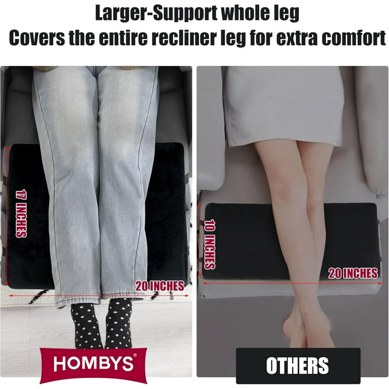 Extra Large Recliner Leg Pillow Memory Foam Foot Rest Cushion Wave Shape Recliner Footrest Extender Multi Purpose Back Lumbar Support Pillow for Recliner Bed Sofa Couch Black Walmart