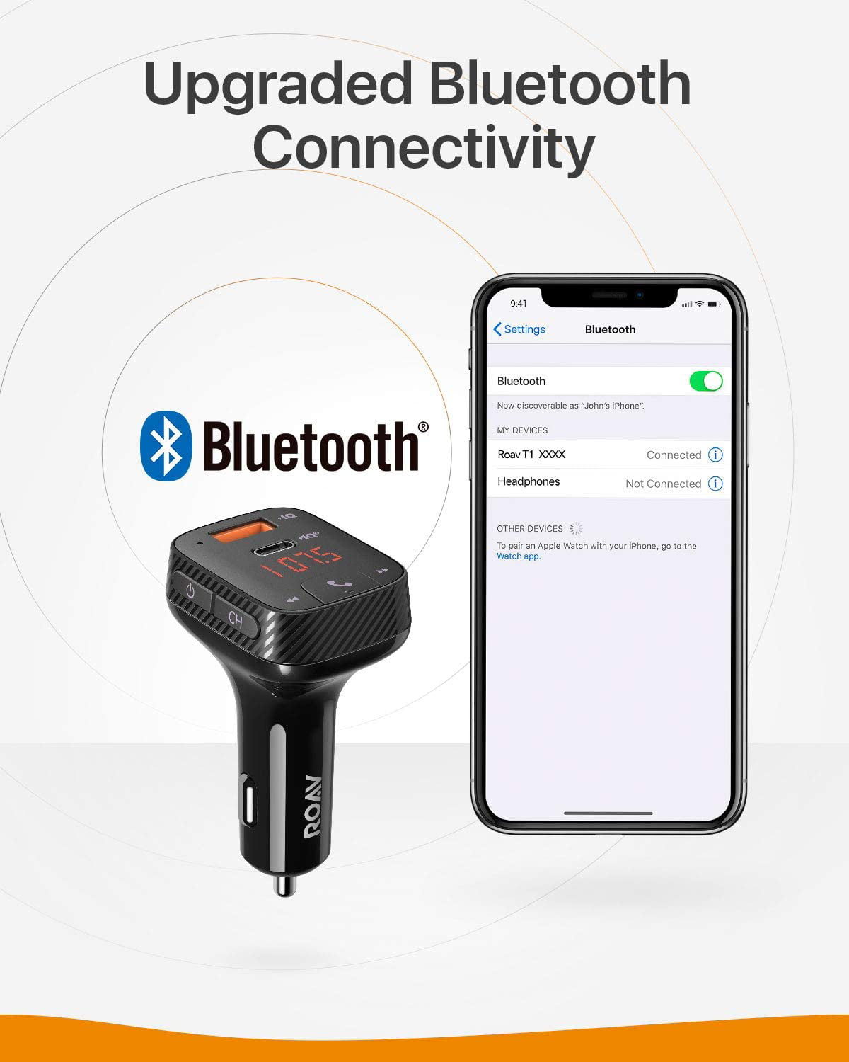 Roav Bluetooth FM Transmitter Car Charger, SmartCharge T2