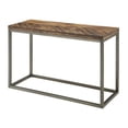 thumbnail image 3 of Lorenza Console Table in Distressed Brown Wood with Nickel base, 3 of 6