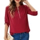 thumbnail image 2 of Blusa De Moda Para Mujer, Tops De Manga Tres Cuartos Con Cuello Redondo Para El Trabajo Para Mujer Para El Club ANGGREK Otros, 2 of 5