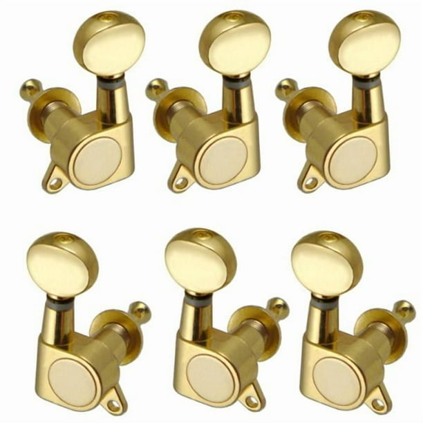 6 clavijas de afinación de cuerdas de guitarra selladas en oro, clavijas de afinación, guitarra eléctrica Elipse 3L3R