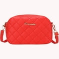 thumbnail image 7 of YUANHUILI Women Embroidered Crossbody Bag PU Lattice Shoulder Messenger Bag (Red), 7 of 7