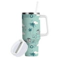 thumbnail image 2 of Ryvnso 40 oz Tumbler with Handle and Straw Cartoon Palm Dogs in Car Insulated Stainless Steel Travel Mug with Lid, 2 of 9