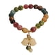 thumbnail image 2 of Pulsera de Orquídea y Calcedonia Natural con Colgante de Flor de Suzuran | Cordón de Cuentas de Piedra de Colores para Novias | Regalo Único de Joyería Artesanal, 2 of 7