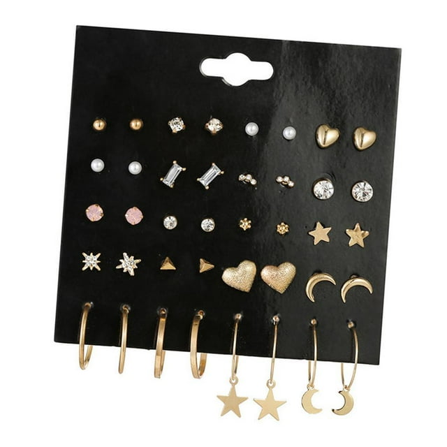 Juego de Aretes Colgantes para Mujer Hugo Paquete de 20 pares o 30 Estilo02