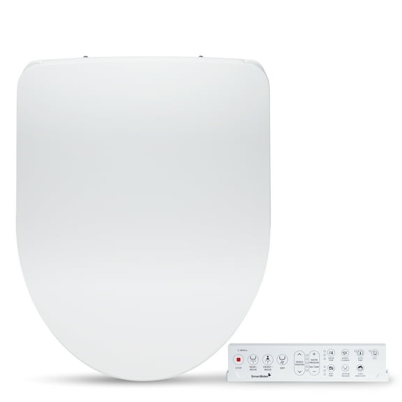 SmartBidet SB-1200 Elongated Bidet Toilet Seats White with Remote Control, Unlimited Hot Water