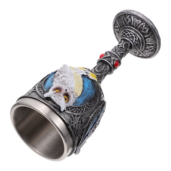 STRANDCHIC 1Pcs Cute Owl Mug Stainless Steel Goblet Glassware for Families and Parties