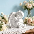 thumbnail image 5 of Set of 4 Resin Angel Statues, Praying and Hugging Cherub Figurines for Home Decor, White Tabletop Shelf Decoration Ornaments for Living Room Bedroom Nursery, Memorial Sympathy Gift, 5 of 5