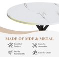 thumbnail image 3 of LinkRomat Round Kitchen Table and Chairs Set, 5-Piece Dining Room Table Set with Faux Marble Top & 4 Luxury Diamond Tufted Chairs, Used in Kitchens and Dining (White+Gray), 3 of 6
