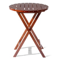 FGYRYK,24inch Teak Round Wooden Folding Side Stand for Patio Bistro Table In/Outdoor
