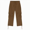 thumbnail image 4 of Gibobby Boys Pants Toddler Kids Boys Sports Cargo Pull On Pants Stretch Elastic Waist School 2T 3T 4T 5T 6T 7T 8T Kids Joggers Boys Warm Casual Pants(5-6 Years,Coffee), 4 of 7