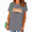 Grey, variant on UNISHE Fall Vibes Pumpkin Graphic Tee Women's Autumn Crewneck Short Sleeve T-Shirt