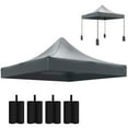 thumbnail image 3 of Outsunny 10' x 10' Canopy Cover with Weight Bags, UPF50+ Pop Up Canopy Replacement Top, Dark Gray, 3 of 10