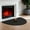 Black, variant on Fireproof Fireplace Mat & Hearth Rug 24×42Inch Half Round Hearth Stove Rug Protects Floors, Decks and Patios from Sparks Embers, Black