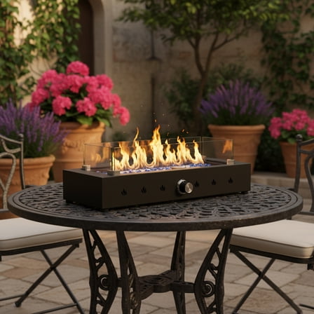 28" Garden Tabletop Patio Steel Propane Fire Pit