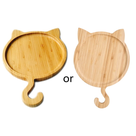 Cats Shape Dessert Platter Appetizers Serving Tray Fruit Platter Dish Wooden