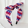 thumbnail image 2 of NMMUED Women's American Flag Headband 4th of July Red White Blue Patriotic Hairband with Bow Fourth of July Hair Accessories Summer Holiday Party Headwear for Women A2 Red One Size, 2 of 5