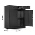 thumbnail image 3 of Metal Storage Cabinet, 36" H Locking Storage Cabinet with Two Drawers and Adjustable Shelf, Metal Cabinets for Office, Garage, Home-Black, 3 of 7
