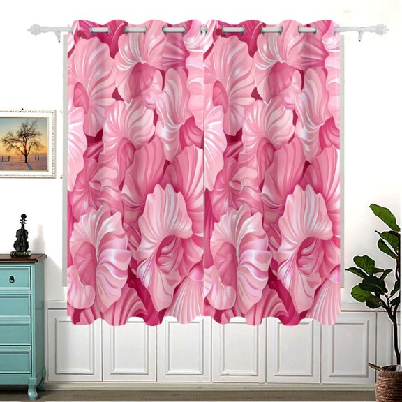 Conches Shells Blackout Curtain Panels 63x55in Drapes Privacy Assured for Living room Bedroom Bathroom 2 panels set