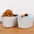 thumbnail image 2 of PiccoCasa Foldable Storage Basket Bin 2Pcs, Woven Organizer with Handles White, 2 of 8