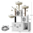 thumbnail image 7 of 2-in-1 Modern Cat Litter Box Enclosure Cat Tree Tower with Scratching Post, Hammock & Perch, 7 of 7